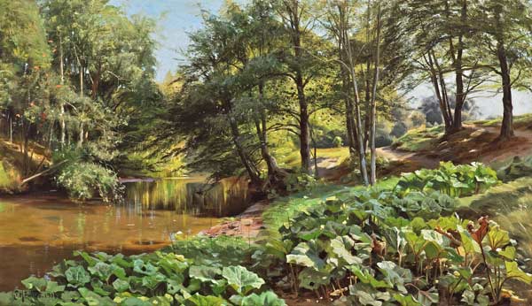 Sunny May Day at the Forest Stream od Peder Moensted