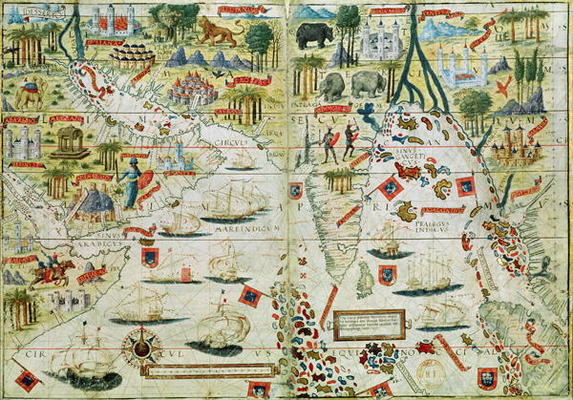 Arabia and India, from the 'Miller Atlas', c.1519 od Pedro Reinel