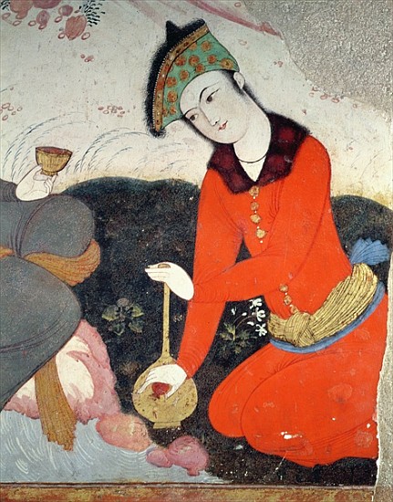 Courtier at the Court of Shah Abbas I (detail) od Persian School