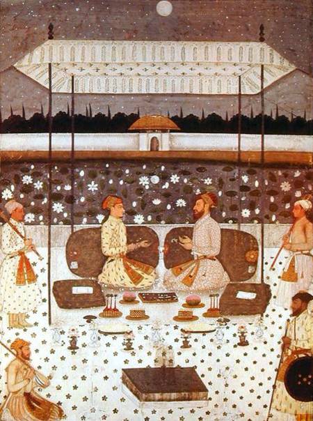 Two Moghul Princes Conversing at Night od Persian School