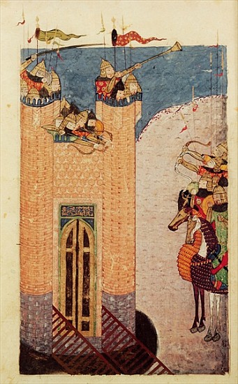 Ms 7926 206 f.149 Mongols besieging a citadel, c.1252-60 od Persian School