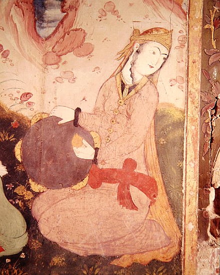 Musician from the Court of Shah Abbas, 1585-1627 (detail) od Persian School