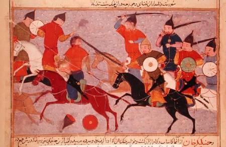 Ms Pers.113 f.49 Genghis Khan (c.1162-1227) in Battle od Persian School