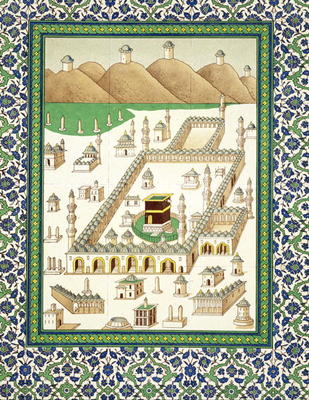 Schematic View of Mecca, showing the Qua'bah, from a book on Persian ceramics (print) od Persian School