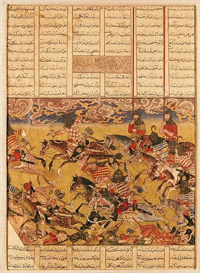 The Charge of the Cavaliers of Faramouz, illustration from the ''Shahnama'' (Book of Kings), Abu''l- od Persian School