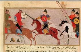 Ms Pers.113 f.29 Genghis Khan (c.1162-1227) Fighting the Tartars
