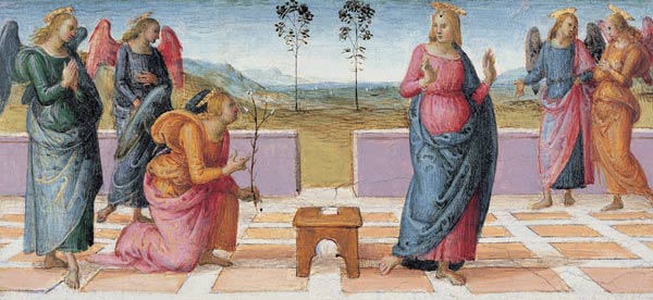 Perugino / Annunciation to Mary / Paint. od Perugino (eigentl. Pierto di Cristoforo Vanucci)