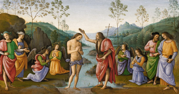 Perugino, Baptism of Christ / Paint. od Perugino (eigentl. Pierto di Cristoforo Vanucci)