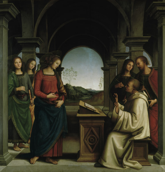 P.Perugino /Vision of St.Bernard/ Ptg. od Perugino (eigentl. Pierto di Cristoforo Vanucci)