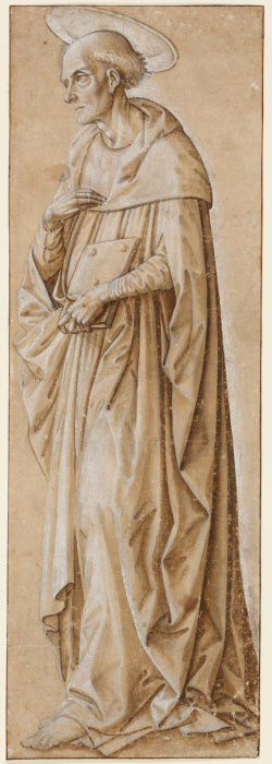 Stehender Heiliger nach links, ein Buch tragend od Pesellino