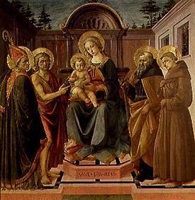 Maria with the child surrounds. of the hll. Zeno, Johannes d.T., Antonius Abbas and Franziskus
