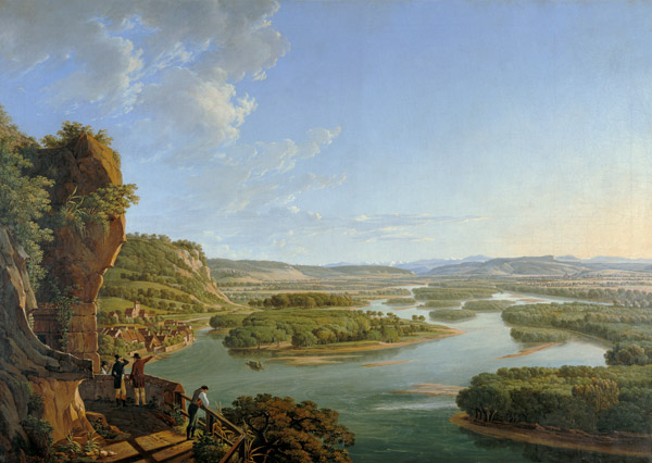 Blick vom Isteiner Klotz Rheinaufwärts gegen Basel od Peter Birmann