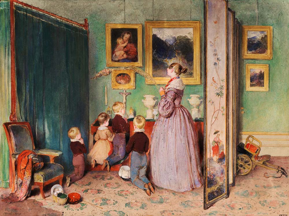 The Evening Prayer (Archduchess Sophie with children) od Peter Fendi