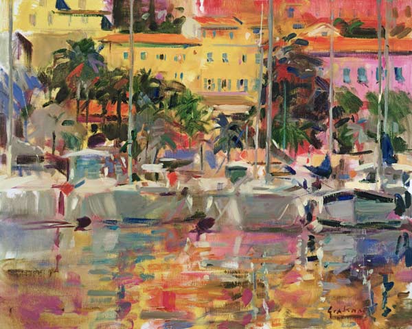 Golden Harbour Vista (oil on canvas)  od Peter  Graham