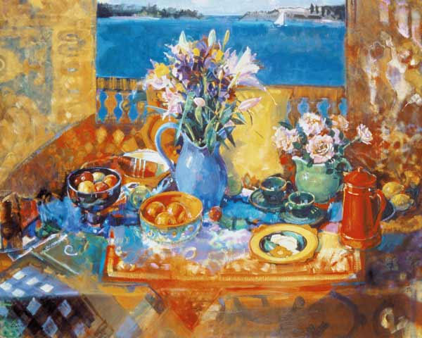 The Balcony Table (oil on canvas)  od Peter  Graham