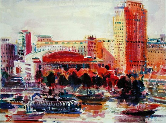 The South Bank, 2002 (w/c on paper)  od Peter  Graham