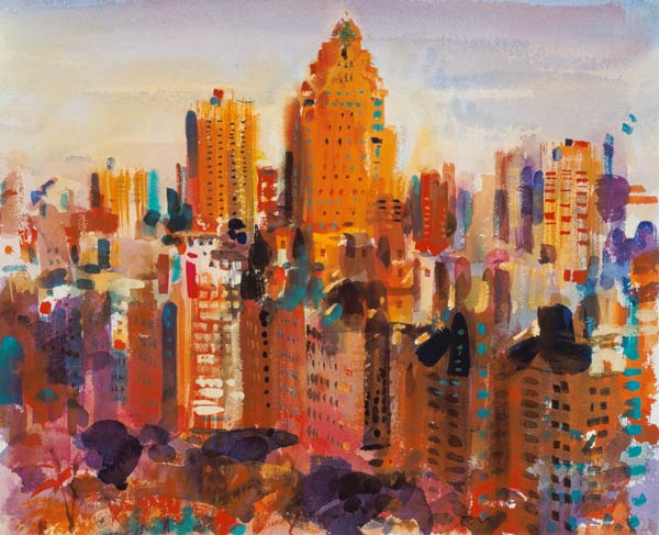 Upper Manhattan, 2000 (w/c on paper)  od Peter  Graham
