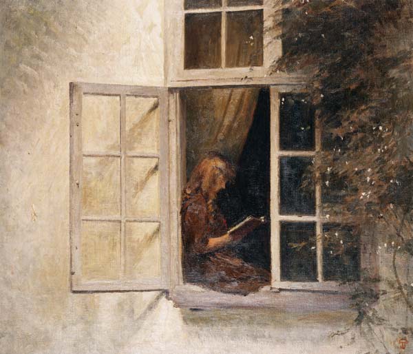 Lesendes Mädchen am Fenster. od Peter Ilstedt