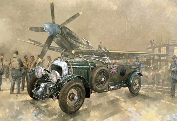 Bentley and Spitfire (oil on canvas)  od Peter  Miller