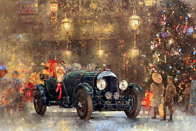 Christmas Bentley (oil on canvas)  od Peter  Miller