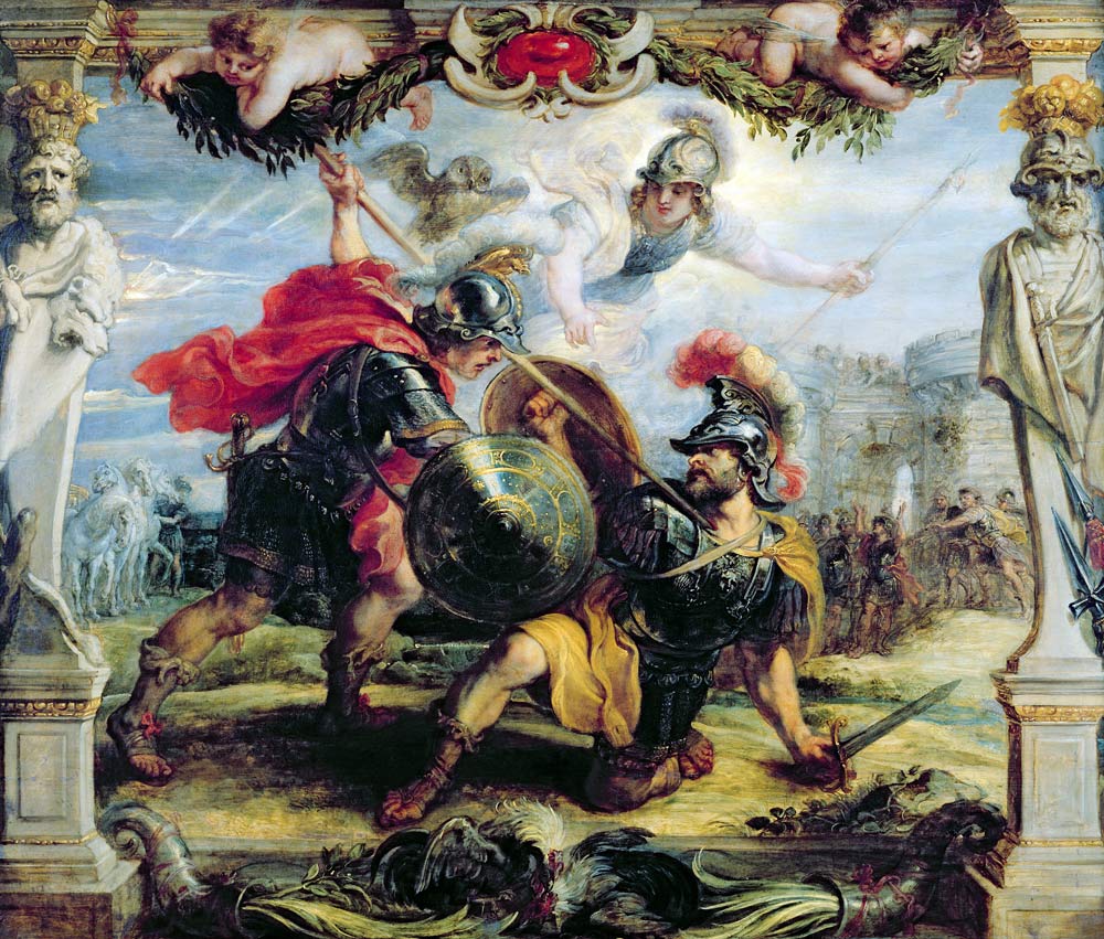 Achilles Defeating Hector, 1630-32 (oil on panel) od Peter Paul Rubens