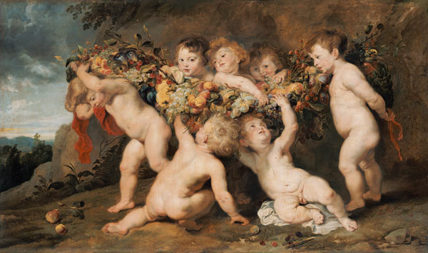 The Früchtekranz. (Snyders fray out together with) od Peter Paul Rubens