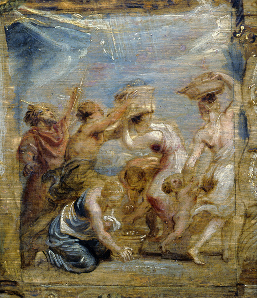 Israelites gathering manna, c.1626-28 (oil on wood ) od Peter Paul Rubens