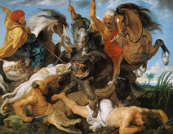 Hippopotamus and Crocodile Hunt od Peter Paul Rubens