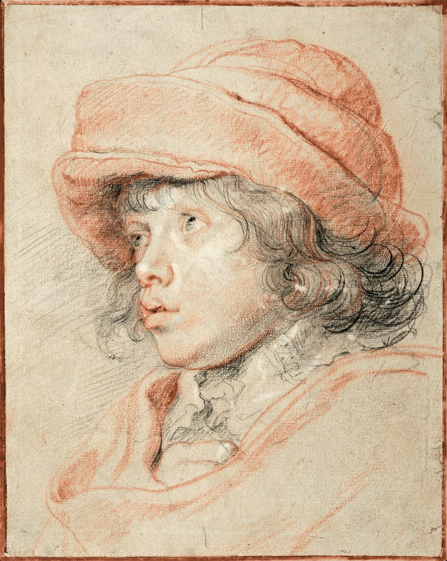 Rubens's Son Nicolaas Wearing a Red Felt Cap od Peter Paul Rubens