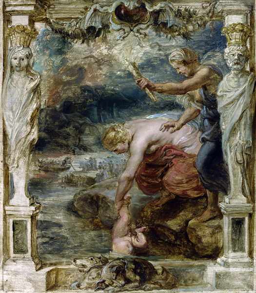 Thetis dipping the infant Achilles into the river Styx od Peter Paul Rubens