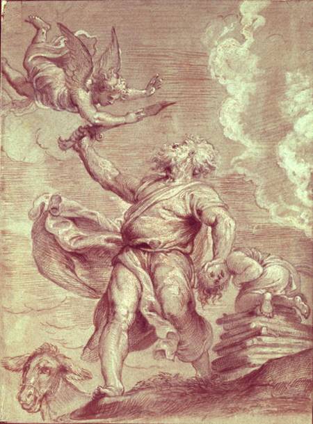 Abraham's Sacrifice of Isaac, after Titian cil & od Peter Paul Rubens