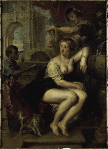 Bathseba am Springbrunnen, den Brief Davids erhaltend od Peter Paul Rubens