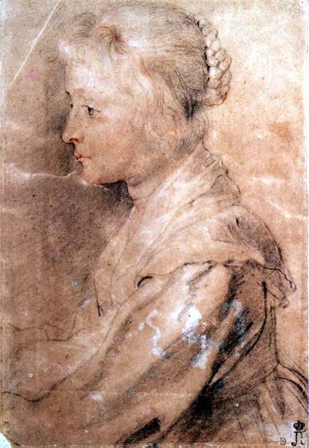 Portrait of the Daughter of Balthasar Gerbier d'Ouvilly, 1629 (black and white chalk, sanguine, pen od Peter Paul Rubens
