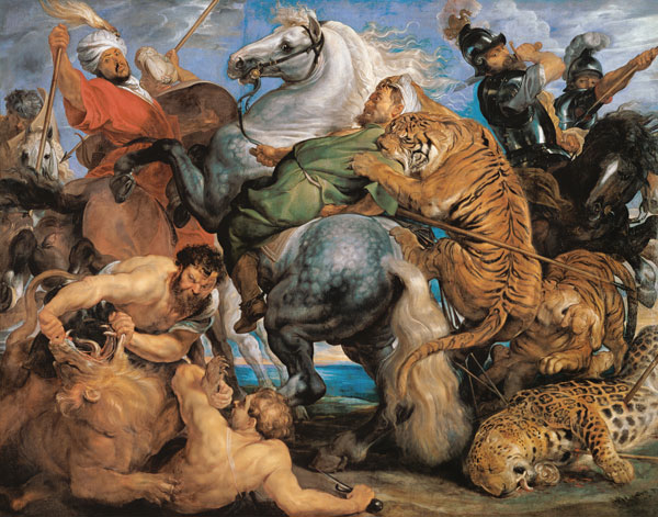 The Tiger Hunt, c.1616 (oil on canvas) od Peter Paul Rubens