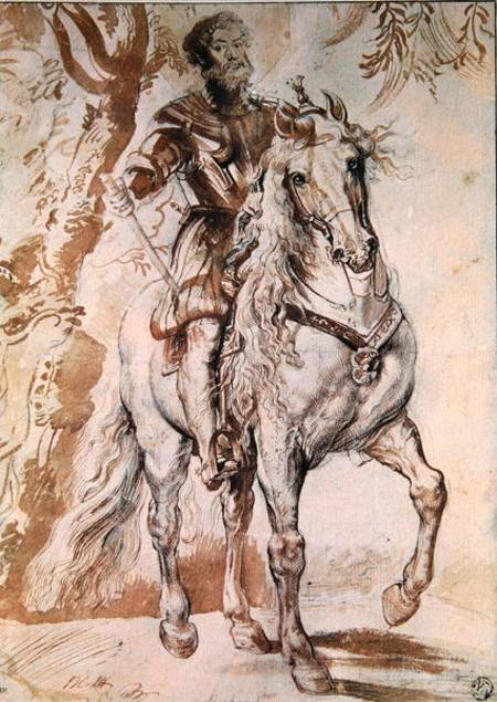 Study for an equestrian portrait of the Duke of Lerma (1553-1625) 1603 (pen & ink on paper) od Peter Paul Rubens