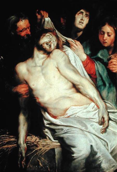 Triptych of Christ on the Straw, centre panel depicting the Lamentation of Christ od Peter Paul Rubens