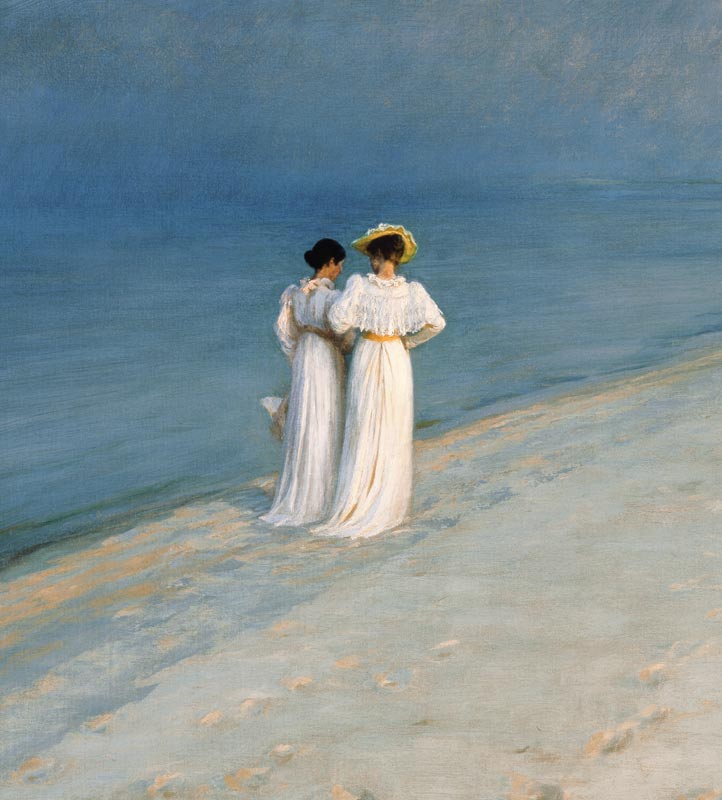 Cut south beach out of summer's evening at the Skagen od Peter Severin Kroyer