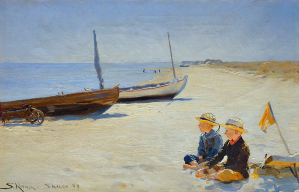Jungen am Strand von Skagen od Peter Severin Kroyer