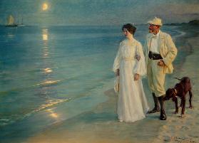 Sommerabend am Strand von Skagen. Der Künstler und seine Frau