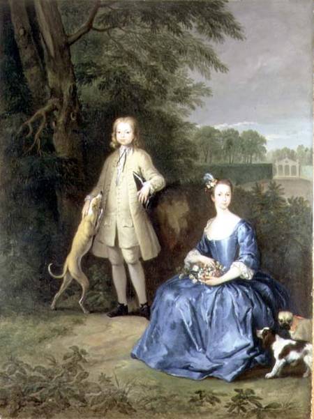 Portrait of Master Edward and Miss Mary Macro od Peter Tillemans