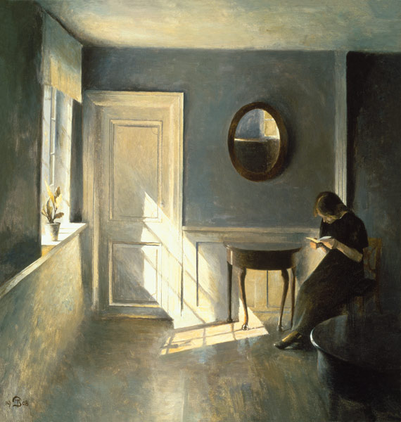 Girl Reading a Letter in an Interior od Peter Vilhelm Ilsted