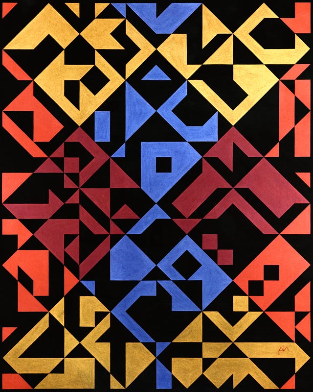 Interposed Diagonals, 1984 (tempera on paper)  od  Peter Hugo  McClure