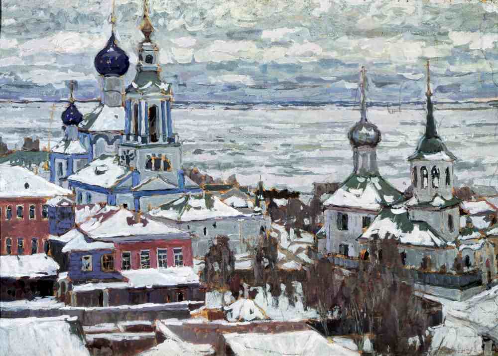 Rostov in Winter od Petr Ivanovic Petrovichev