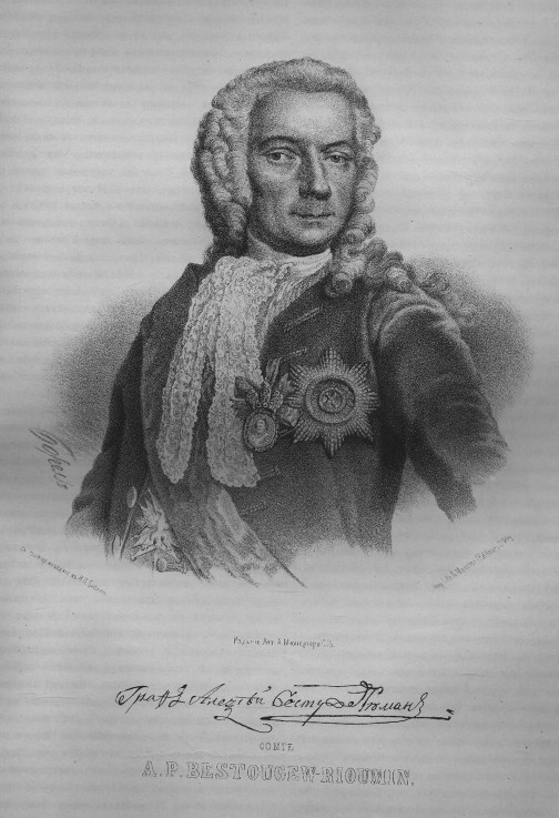 Portrait of Count Alexey Petrovich Bestuzhev-Ryumin (1693-1766) od P.F. Borel