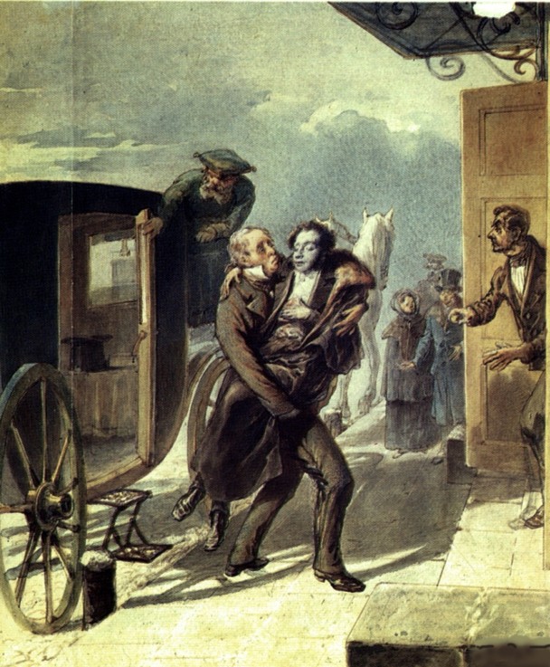 Pushkin after the duel od P.F. Borel