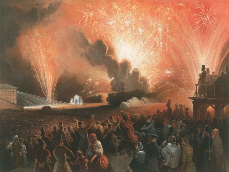 Coronation Fireworks in Moscow od Pharamond Blanchard