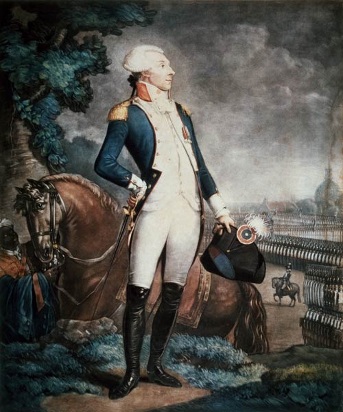 Portrait of the Marquis de La Fayette (1757-1834) commander of the National Guard od Philibert-Louis Debucourt