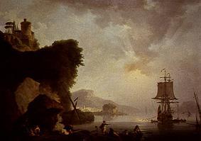 Seascape with sundown od Philip James (auch Jacques Philippe) de Loutherbourg