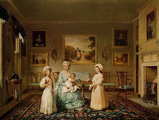 Mrs Congreve and her children in their London drawing room od Philip Reinagle