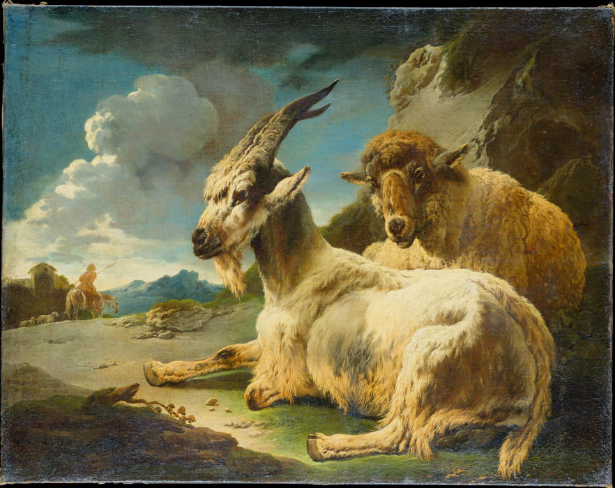 Sheep and Goat in a Rocky Landscape, od Philipp Peter Roos